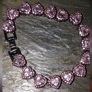 Elegant Pink Heart Bracelet